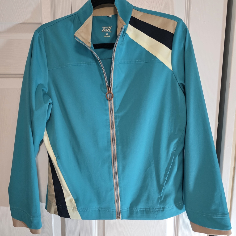 Tail Teal and Beige Jacket with Black Accents